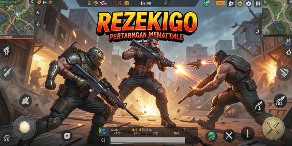 Gameplay seru dalam pertempuran Battle Royale di REZEKIGO.