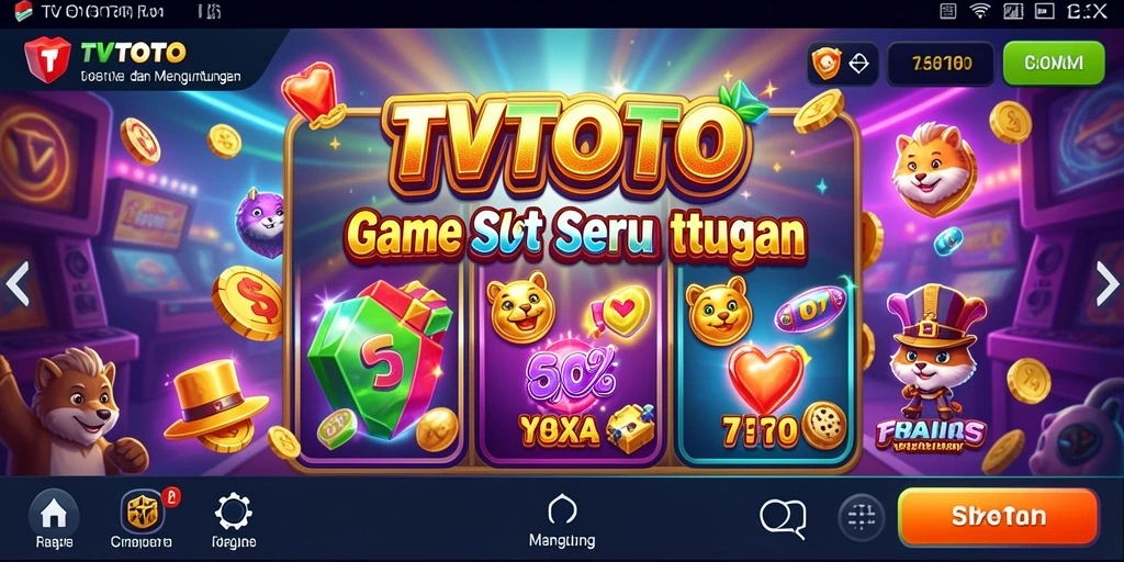 Gameplay seru TVTOTO dengan grafik mencolok di layar.